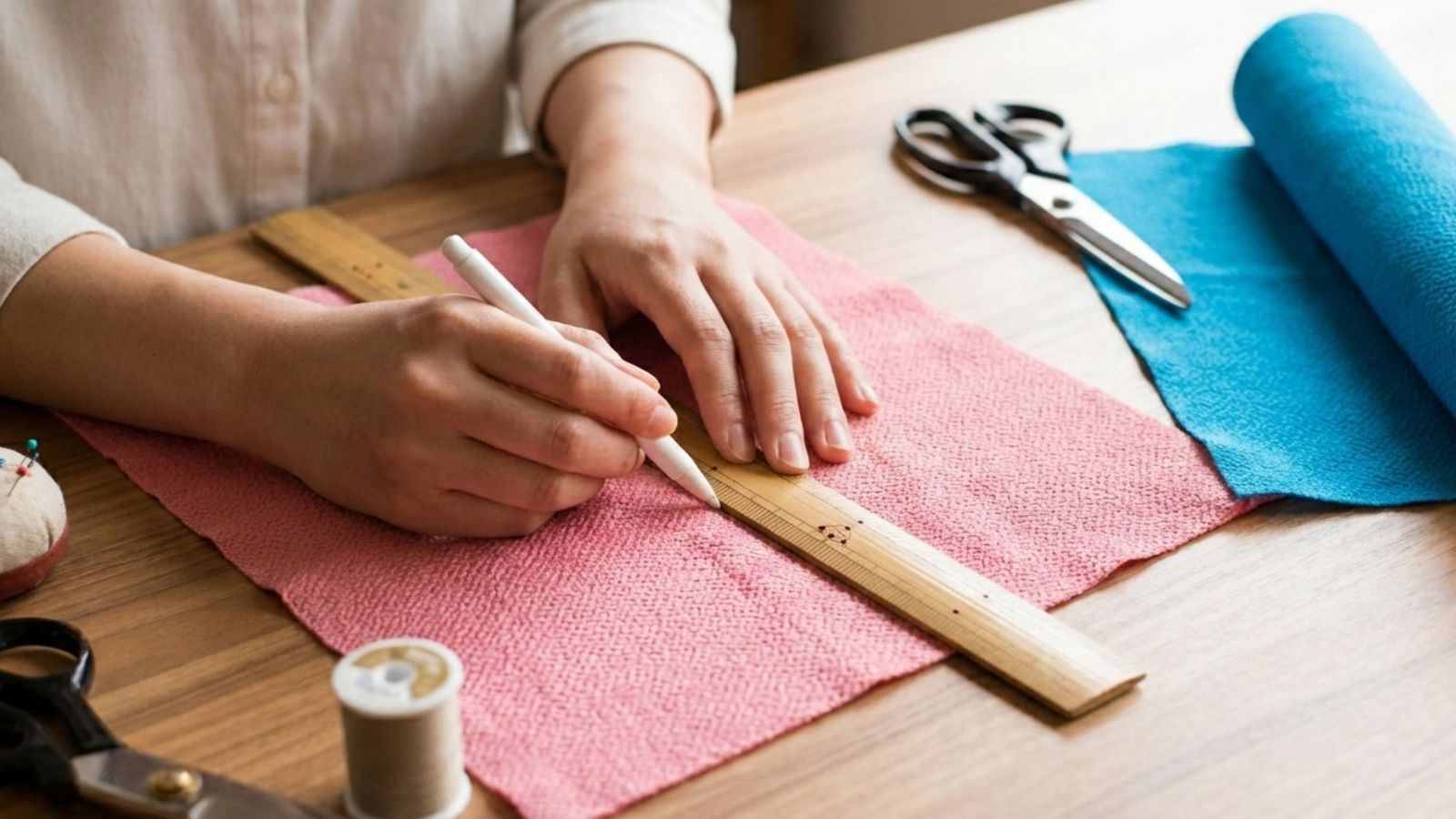 線を引く作業の様子